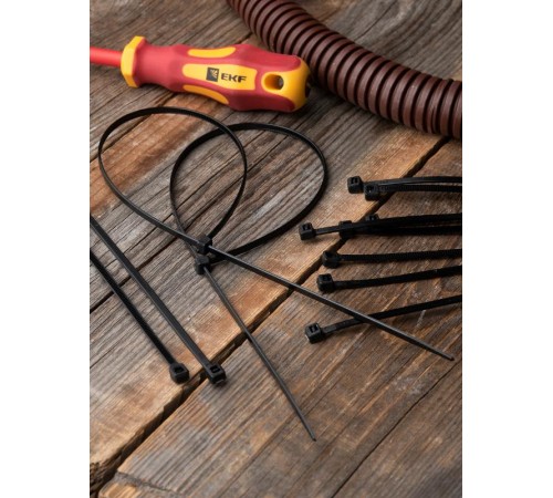 Хомут P6.6 стандартный (ч), 4.8x450 (100шт) FlexLock PROxima  plc-fl-ctsb-4.8x450  EKF