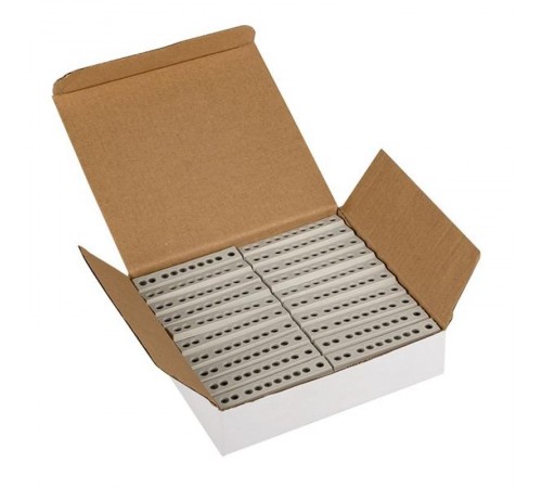 Шина "фаза" L (6х9мм) 10 отверстий латунь серый изолированный корпус на DIN-рейку EKF PROxima  sn0-63-10-is  EKF