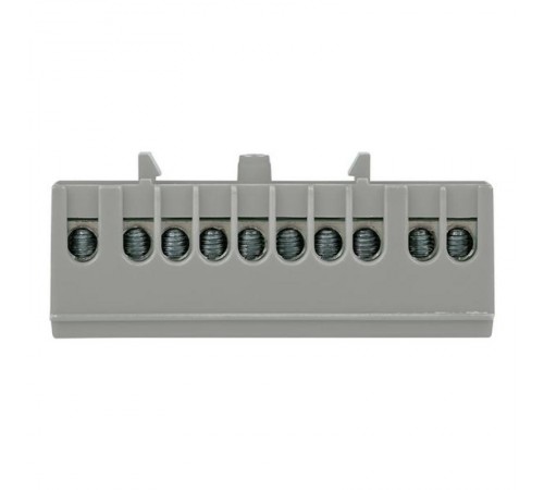 Шина "фаза" L (6х9мм) 10 отверстий латунь серый изолированный корпус на DIN-рейку EKF PROxima  sn0-63-10-is  EKF