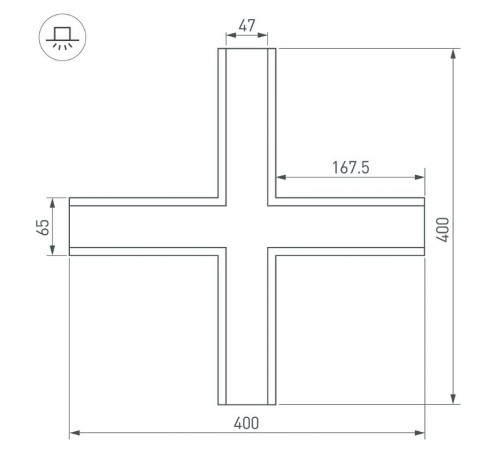Крестовина SL-LINIA65-F (arlight, Металл)  030127  Arlight