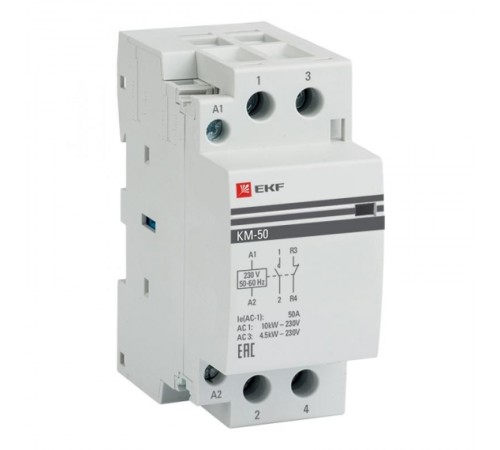 Контактор модульный КМ 50А NО+NC (2 мод.) EKF PROxima  km-2-50-11  EKF