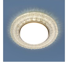 Светильник точечный встраиваемый 3028 GX53 CL прозрачный с подсветкой  a043160  Elektrostandard