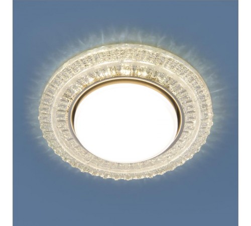 Светильник точечный встраиваемый 3028 GX53 CL прозрачный с подсветкой  a043160  Elektrostandard