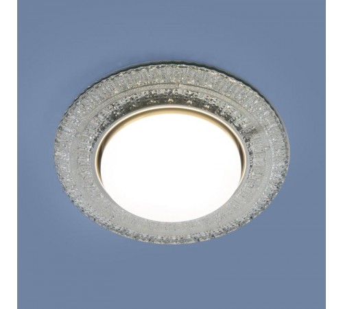 Светильник точечный встраиваемый 3028 GX53 CL прозрачный с подсветкой  a043160  Elektrostandard