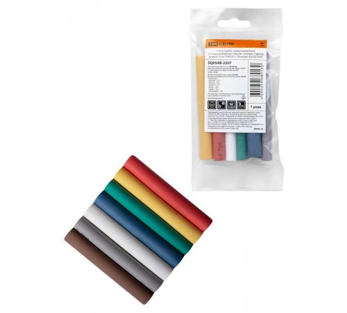 Набор трубок термоусаживаемых, клеевых ТТкНГ(3:1) "Полицвет 9,5/3,0 "  SQ0548-2207  TDM