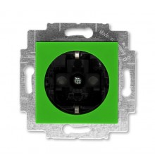 ABB Levit Зелёный / дымчатый чёрный Розетка с з/к со шторками 16А  5520H-A03457 67W  2CHH203457A6067  ABB