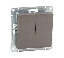 Механизм выключателя, двухклавишный, проходной, мокко Эпика  UP1-SWM-21 EKF