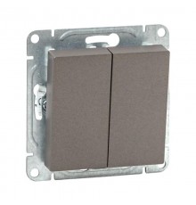 Механизм выключателя, двухклавишный, проходной, мокко Эпика  UP1-SWM-21 EKF