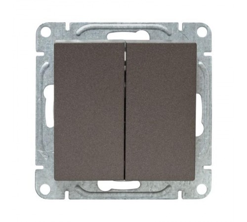 Механизм выключателя, двухклавишный, проходной, мокко Эпика  UP1-SWM-21 EKF