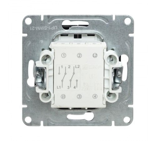 Механизм выключателя, двухклавишный, проходной, мокко Эпика  UP1-SWM-21 EKF