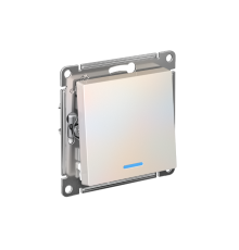 AtlasDesign Жемчуг Выключатель 1-клавишный с подсветкой, сх.1а, 10АХ, механизм  ATN000413  SE