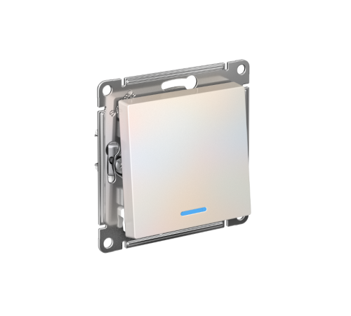 AtlasDesign Жемчуг Переключатель 1-клавишный с подсветкой, сх.6а, 10АХ, механизм  ATN000463  SE