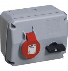 Розетка с выключателем и механической блокировкой 332MHS6, 32A, 3P+E, IP44, 6ч  2CMA167677R1000  ABB