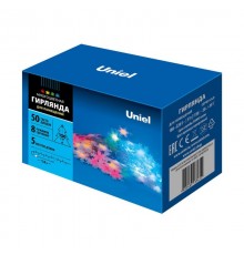 Гирлянда светодиодная с контроллером Снежинки-3  ULD-S0700-050/DTA MULTI IP20 SNOWFLAKES-3 50 диодов мульти, 7 м  IP20 шнур прозр  07936  Uniel