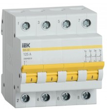 Выключатель нагрузки модульный (мини-рубильник) ВН-32 4Р 125А  MNV10-4-125  IEK