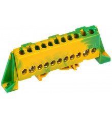 TEKFOR Шина PE "земля" в комбинированном DIN-изоляторе "Стойка" 8х12-11-ЖЗ  TF-NN20-11-DP-K52  IEK