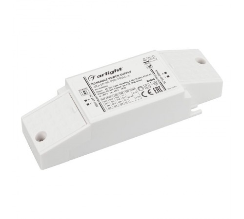 Блок питания ARJ-SP-30-PFC-TRIAC-INS (30W, 26-42V, 0.5-0.7A) (Arlight, IP20 Пластик, 5 лет)  026052(1)  Arlight