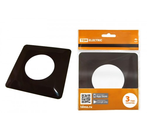 Рамка для выключателей или розеток одноместная защитная 130х130 мм, шоколад  SQ1822-0004  TDM