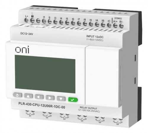 ПЛК 430 Модуль ЦПУ 6 DI 6 UI 6 RO 24В DC с экраном  PLR-430-CPU-12U06R-1DC-00  ONI
