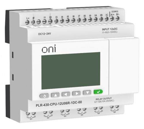 ПЛК 430 Модуль ЦПУ 6 DI 6 UI 6 RO 24В DC с экраном  PLR-430-CPU-12U06R-1DC-00  ONI