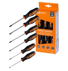 Набор отверток 6 шт.: SL:3х75;5х100;6х100, PH:0х75;1х100;2х100 (карт. коробка), CR-V "Алмаз"  SQ1013-0204  TDM