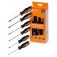 Набор отверток 6 шт.: SL:3х75;5х100;6х100, PH:0х75;1х100;2х100 (карт. коробка), CR-V "Алмаз"  SQ1013-0204  TDM