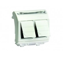 Тел.роз. двойная RJ12 (6P6C, Hyperline, заделка NE-TOOL) Brava, слон.кость, 2мод  75122S  DKC