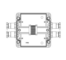 Взрывозащищенная клеммная коробка из алюминия TBE-A-17-(4xCBC.2)-2xKH2MHK(B)-2xKH2MHK(D)1Ex e IIC Т5 Gb / Ex tb IIIC T95°C Db IP66  1201.171.22.121O 