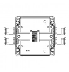 Взрывозащищенная клеммная коробка из алюминия TBE-A-17-(4xCBC.2)-2xKH2MHK(B)-2xKH2MHK(D)1Ex e IIC Т5 Gb / Ex tb IIIC T95°C Db IP66  1201.171.22.121O 