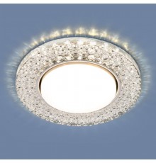 Светильник точечный встраиваемый 3029 GX53 CL прозрачный с подсветкой  a045483  Elektrostandard