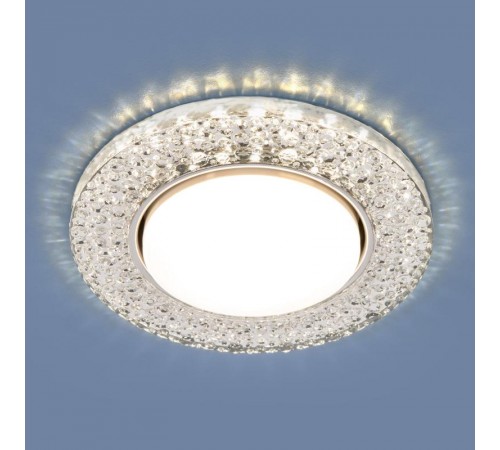 Светильник точечный встраиваемый 3029 GX53 CL прозрачный с подсветкой  a045483  Elektrostandard