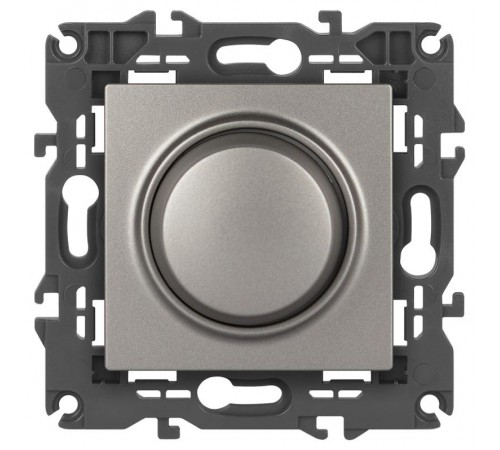 Светорегулятор Elegance 14-4101-16 поворотно-нажимной, 400ВА 230В, титан  Б0065784  ЭРА