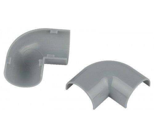 Поворот  T-90-KK-20-12-F на 90 градусов для полукруглого кабель-канала серый 20х12мм 2шт/комплект  Б0064980  ЭРА