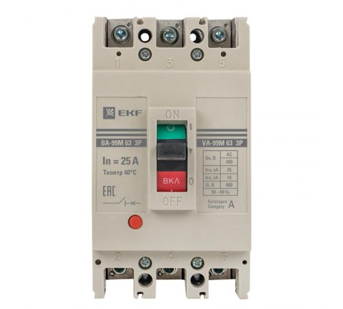 Выключатель автоматический ВА-99М 63/25А 3P 25кА PROxima  mccb99-63-25m  EKF