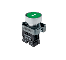 Кнопка плоская с маркировкой, зеленая, знак "I", 1NO, мет. MTB2-BAZ11331  58165  ОВЕН