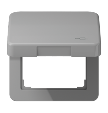 Рамка с подпружиненной крышкой для механизмов 50*50, с символом "Вилка" CD590KLSOCGR Jung