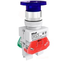 Выкл. кноп. грибок AELA 22 мм Цвет:СИНИЙ неон 220В  25032DEK  DEKraft