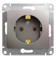 Glossa Платина Розетка с заземлением  GSL001243  SE