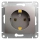Glossa Платина Розетка с заземлением  GSL001243  SE