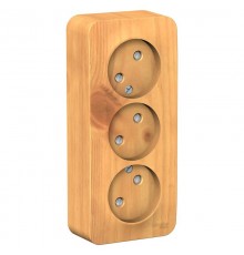 Blanca Ясень О/У с изолирующей пластиной Ясень Розетка 3-ая без заземления со шторками 16А, 250В  BLNRA001315  SE