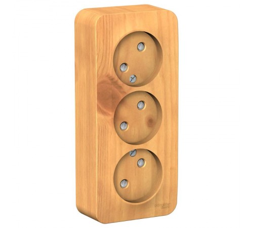 Blanca Ясень О/У с изолирующей пластиной Ясень Розетка 3-ая без заземления со шторками 16А, 250В  BLNRA001315  SE