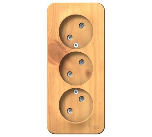 Blanca Ясень О/У с изолирующей пластиной Ясень Розетка 3-ая без заземления со шторками 16А, 250В  BLNRA001315  SE