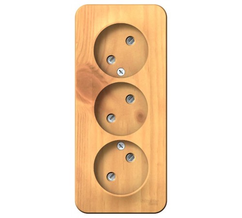 Blanca Ясень О/У с изолирующей пластиной Ясень Розетка 3-ая без заземления со шторками 16А, 250В  BLNRA001315  SE