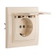 Розетка 1-местная СП с/з Минск с крышкой 16А бежевая с защ. штор. EKFERR16-029-200EKF