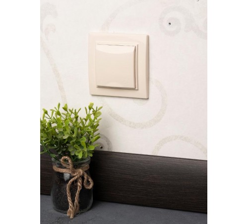 Розетка 1-местная СП с/з Минск с крышкой 16А бежевая с защ. штор. EKFERR16-029-200EKF