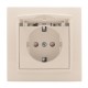 Минск Розетка 1-местная СП с/з с крышкой 16А бежевая с защ. штор. IP44   ERR16-029-200-44  EKF