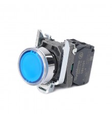 Кнопка SB4 с подсветкой в сборе модульная 22мм синяя металл 24ВDC 1НО  SB4BW36B1  SE