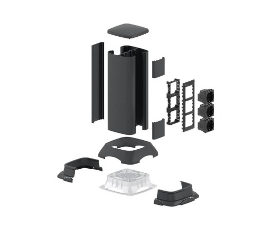 Миниколонна алюминиевая, 0.35м, цвет чёрный  19533  DKC