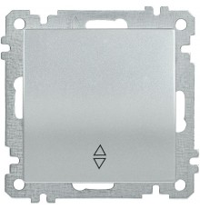 BOLERO серебрянный Выключатель 1-клавишный проходной 10А ВС10-1-2-Б  EVB12-K23-10  IEK