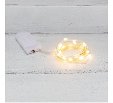 Гирлянда Роса с крупными каплями 2 м, 20 LED, теплое белое свечение, 2хCR2032 в комплекте  302-006  NEON-NIGHT